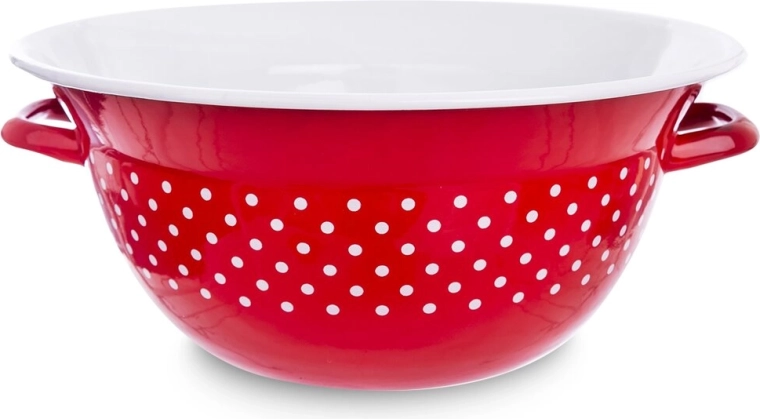 Saladier de cuisine émaillé à pois Tečka 26 cm, 2,5 l