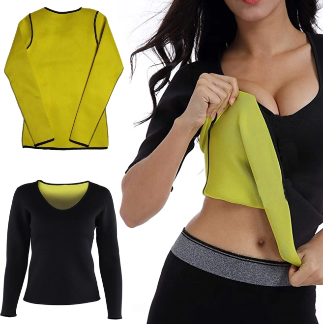T-shirt de fitness en néoprène pour femme à manches longues – XL