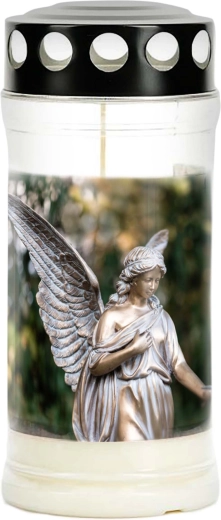 Bougie de cimetière Provence avec cœur – autonomie 4 jours