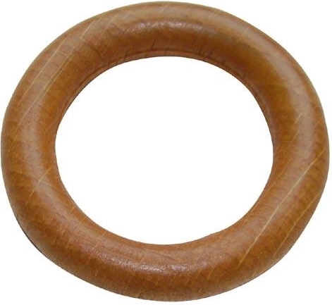 Anneaux en bois pour tringles à rideaux – cerisier, lot de 10 pièces
