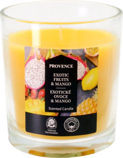 Bougie en verre fruits exotiques et mangue 7 × 8 cm