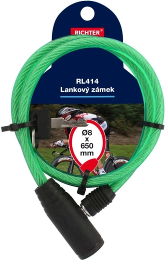 Antivol à câble RICHTER 8 × 650 mm, vert