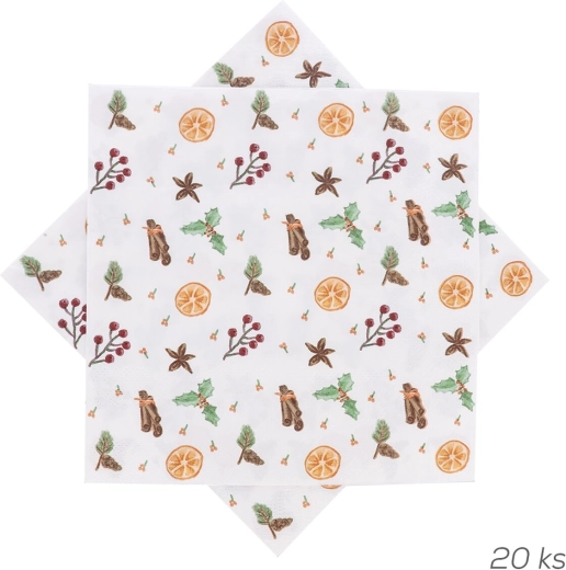 Serviettes en papier Parfum de Noël 33 × 33 cm, 20 pcs