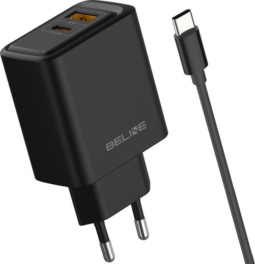 Chargeur secteur Beline 45 W USB-A/USB-C avec câble GaN PD noir