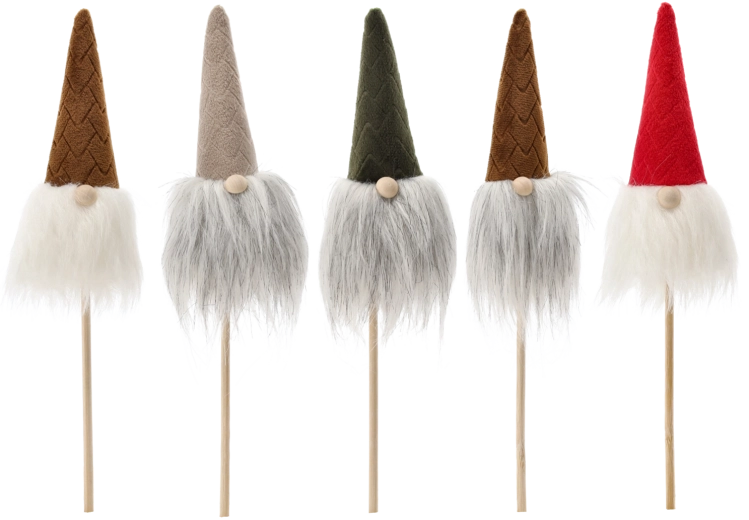 Lutin de Noël décoratif sur tige 24 cm