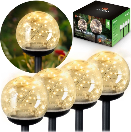 Lampes solaires de jardin sphériques 4 pcs ILUMEN