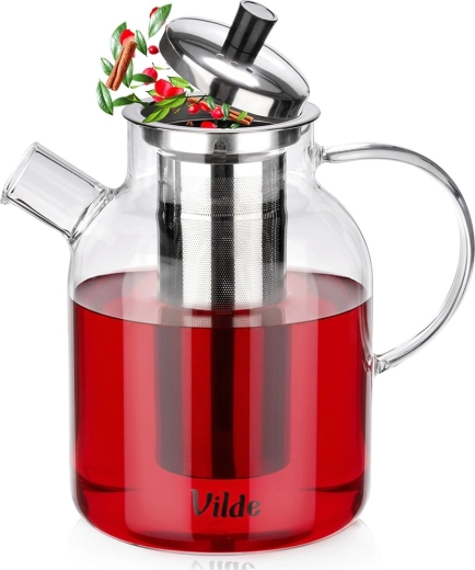 Théière en verre avec filtre à thé en acier inoxydable 1,5 l