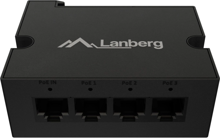 Lanberg switch extendeur PoE sur rail DIN 1× PoE in / 3× PoE out (Fast Ethernet, 30 W)