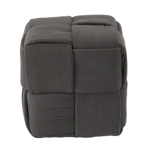 Pouf tricoté en forme de cube 34 × 34 × 34 cm gris foncé