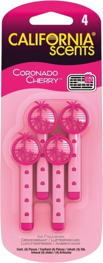 Bâtonnets parfumés pour ventilation California Scents Coronado Cherry, 4 pcs