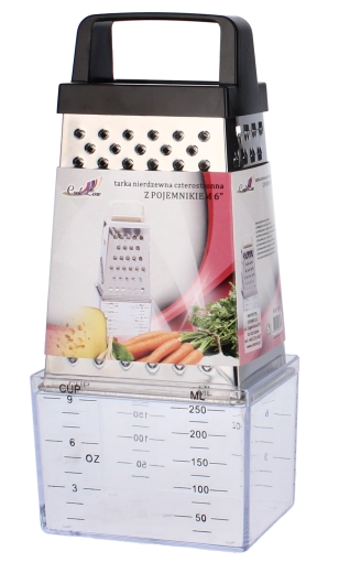 Râpe à quatre faces en acier inoxydable avec récipient 20 cm