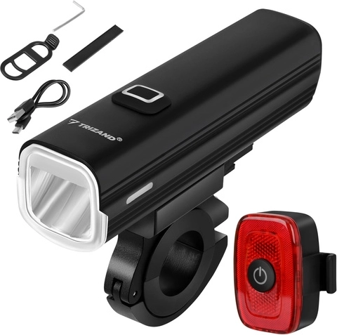 Éclairage LED de vélo Trizand 1000 lm – kit avant et arrière