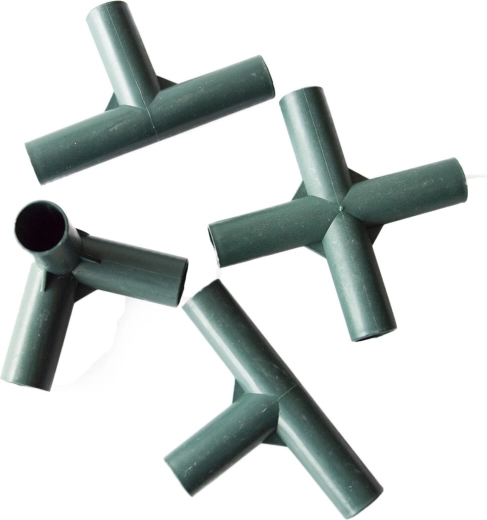 Ensemble de raccords plastiques pour serre tunnel, 28 pièces, vert