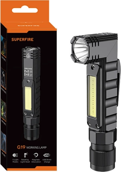 Lampe torche multifonction Superfire G19, 200 lm, USB