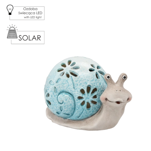 Escargot de jardin bleu avec éclairage LED – lot de 2 pièces