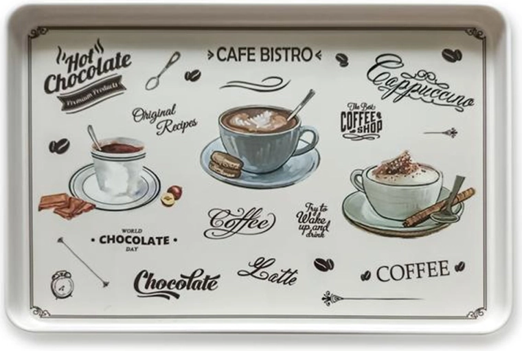 Plateau de service CAFE BISTRO rectangulaire 40,4 × 27,2 cm