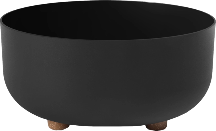 Coupe pour plantes Sofia 30 cm noire avec pieds en bois LAMELA