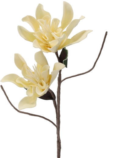 Fleur décorative chrysanthemum avec 2 fleurs 86 cm blanche
