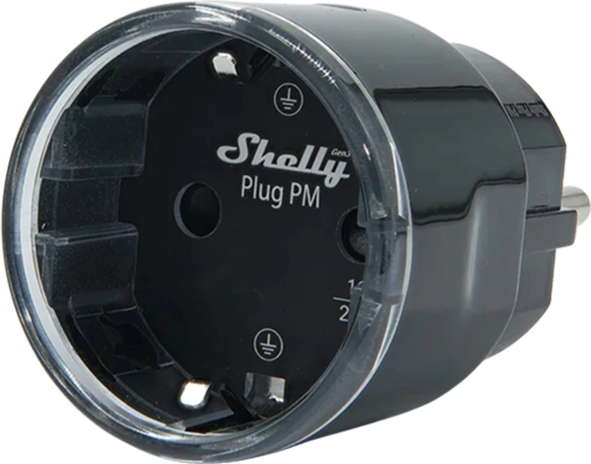 Shelly Plug PM Gen3 Matter prise intelligente avec mesure de la consommation, noire