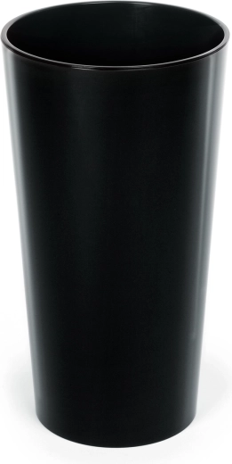 Pot de fleurs Lilia 19 cm noir brillant avec insert