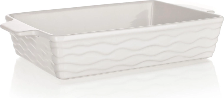 Plat à gratin en céramique rectangulaire 33 × 21 cm CULINARIA blanc