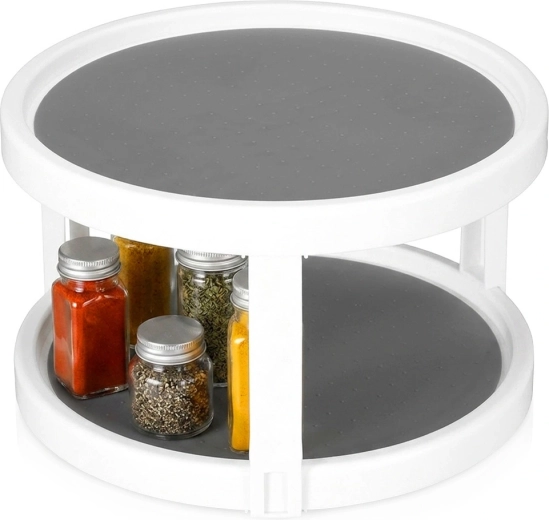 Organisateur de cuisine rotatif à deux niveaux pour épices 25 × 15,5 cm