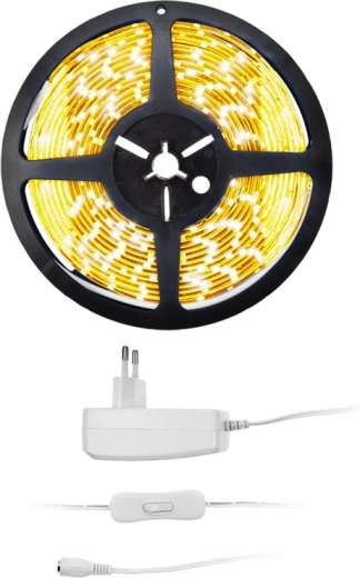 Ruban lumineux LED Solight avec adaptateur, 5 m, blanc chaud