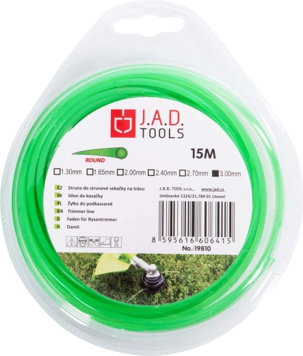 Fil rond pour débroussailleuse 1,3 mm, 15 m