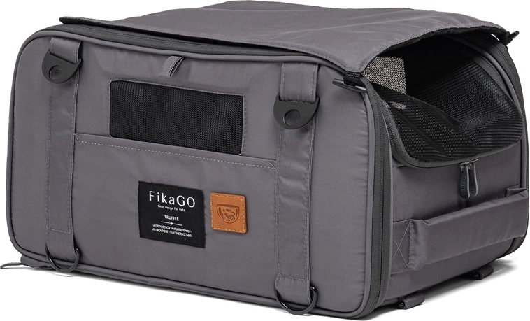 Transporteur de voyage FikaGO pour chiens et chats Truffle Grey