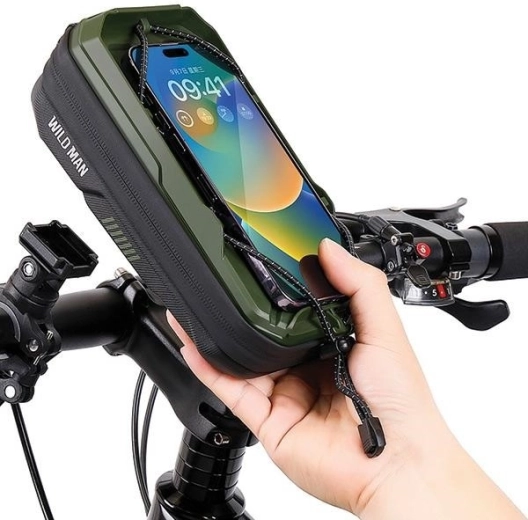 Sacoche Wildman pour cadre de vélo avec support de téléphone GX330 verte