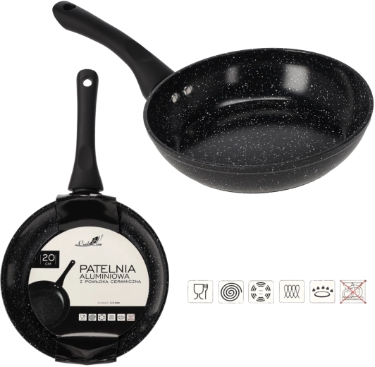 Poêle en aluminium 20 cm avec revêtement céramique pour induction