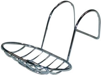 Porte-savon ovale suspendu pour baignoire, chromé, 13,5 × 10 cm