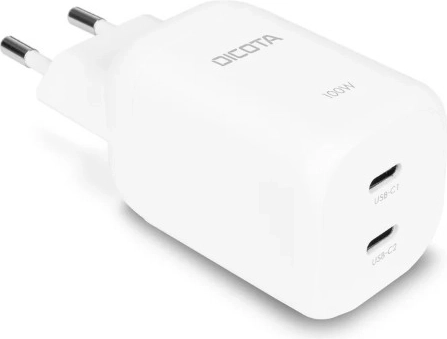 Chargeur GaN 100 W avec 2× USB‑C (UE), blanc