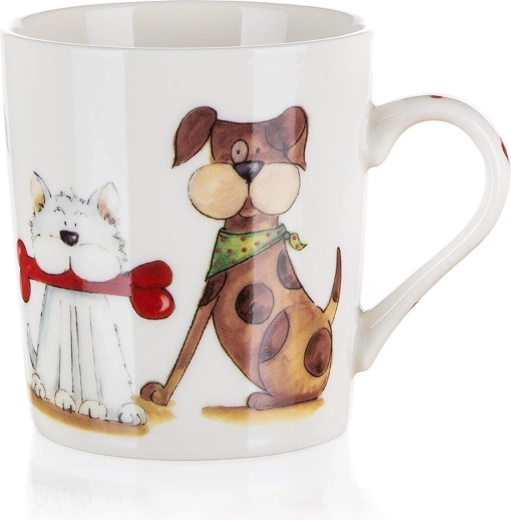 Mug en céramique DOG AND CAT 250 ml, blanc