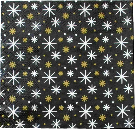 Serviettes de Noël avec flocons de neige 33 × 33 cm, 3 plis - 1 pièce