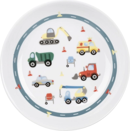Assiette creuse compartimentée pour enfants – voitures – 19 cm