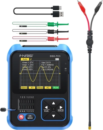 Fnirsi DSO-TC3 oscilloscope numérique portable 3 en 1 avec testeur de composants et générateur de signal