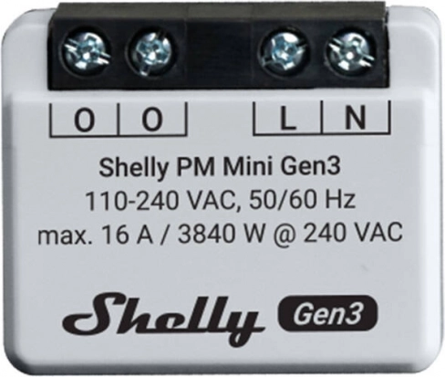Unité de gestion d’énergie Shelly PM Mini Gen3 WiFi/Bluetooth