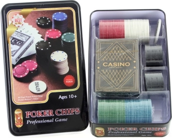 Set de poker en boîte métallique