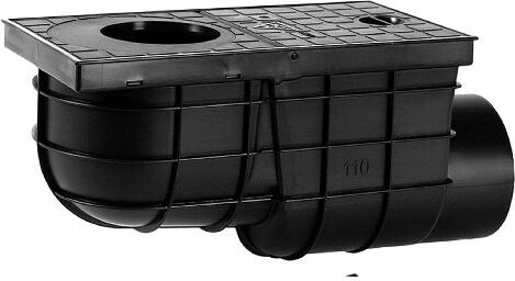 Collecteur latéral d’eaux de toit DN 110 en plastique noir