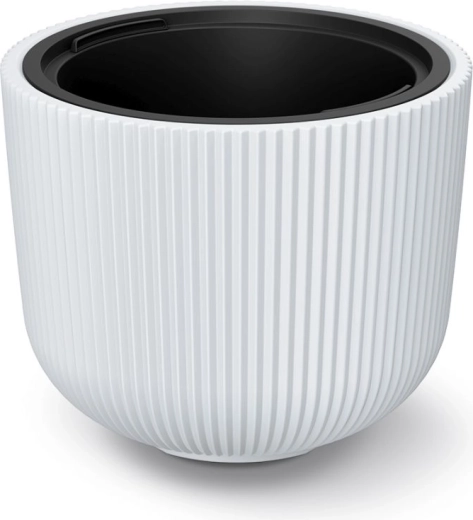 Cache-pot Milly avec insert amovible 39 cm – cache-plante en plastique blanc