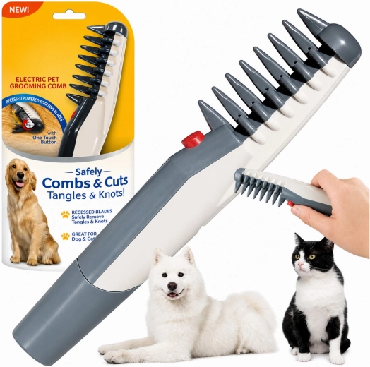Brosse électrique et peigne pour le pelage pour chien et chat – 1 pièce