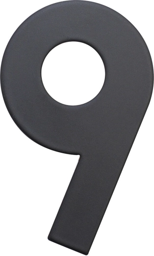 Numéro de maison 9, 75 mm, inox, noir mat