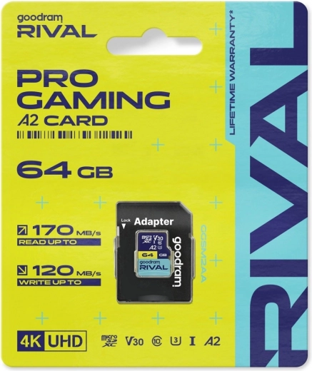 Carte microSD Goodram RIVAL 64 Go UHS-I V30 U3 A2