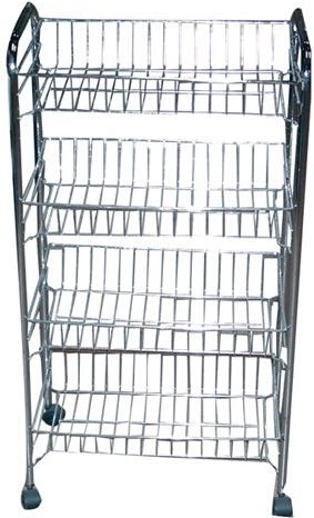 Chariot de salle de bain BRILLY avec 3 paniers, chromé, 46 × 28 × 60 cm