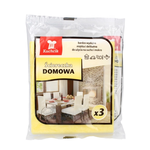 Lingettes de nettoyage domestiques Kuchcik en viscose 35 × 35 cm, 3 pcs