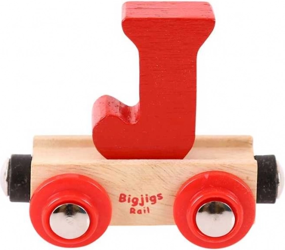 Bigjigs Rail wagon pour circuit de train en bois – lettre J