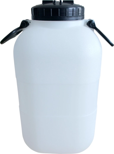 Fût en plastique 15 l avec couvercle à vis et deux poignées