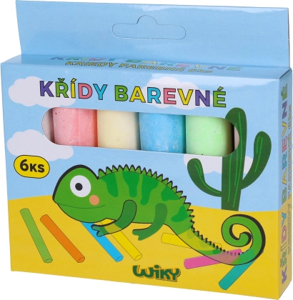 Craies de trottoir colorées rondes 6 pcs