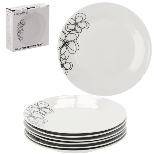 Set de 6 assiettes à dessert Carbo 19 cm en verre trempé